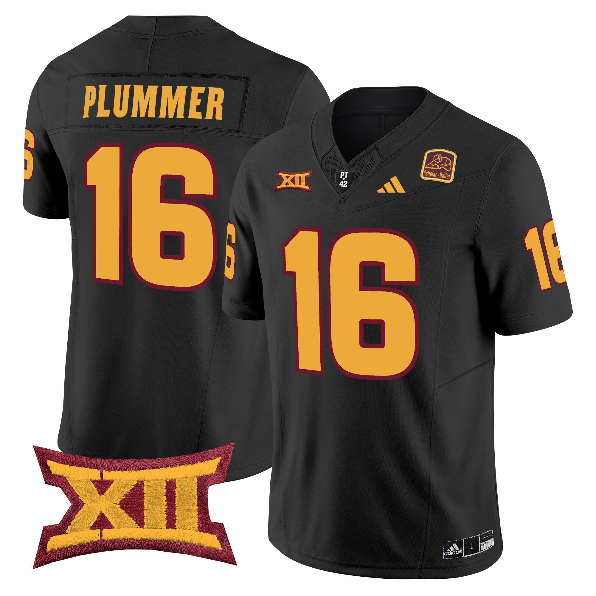 Men Arizona State Sun Devils #16 Plummer Black 2024 Vapor Limited NCAA Jersey style 1